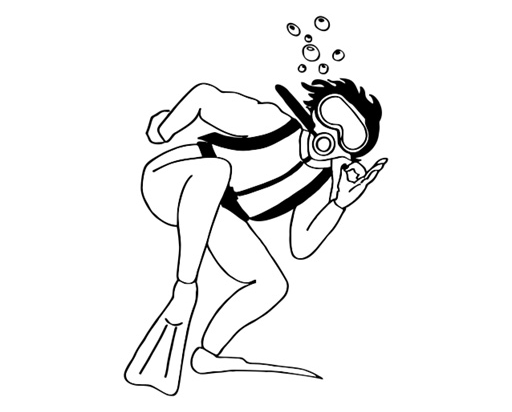 Printy 4924 Tauchstempel 17 Taucherstempel Motiv Taucher stehend SCHWARZ BLAU